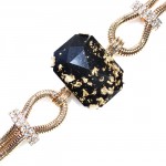 'Eryx' Turquoise Stone Gold Foils Statement Bracelet